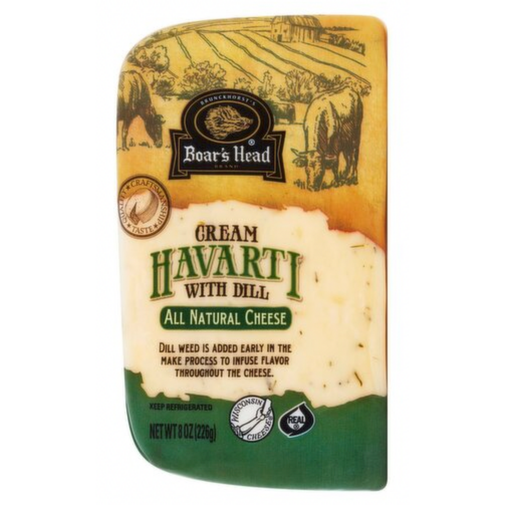 Boars Head Cream Havarti with Dill, Wisconsin, 8 oz
