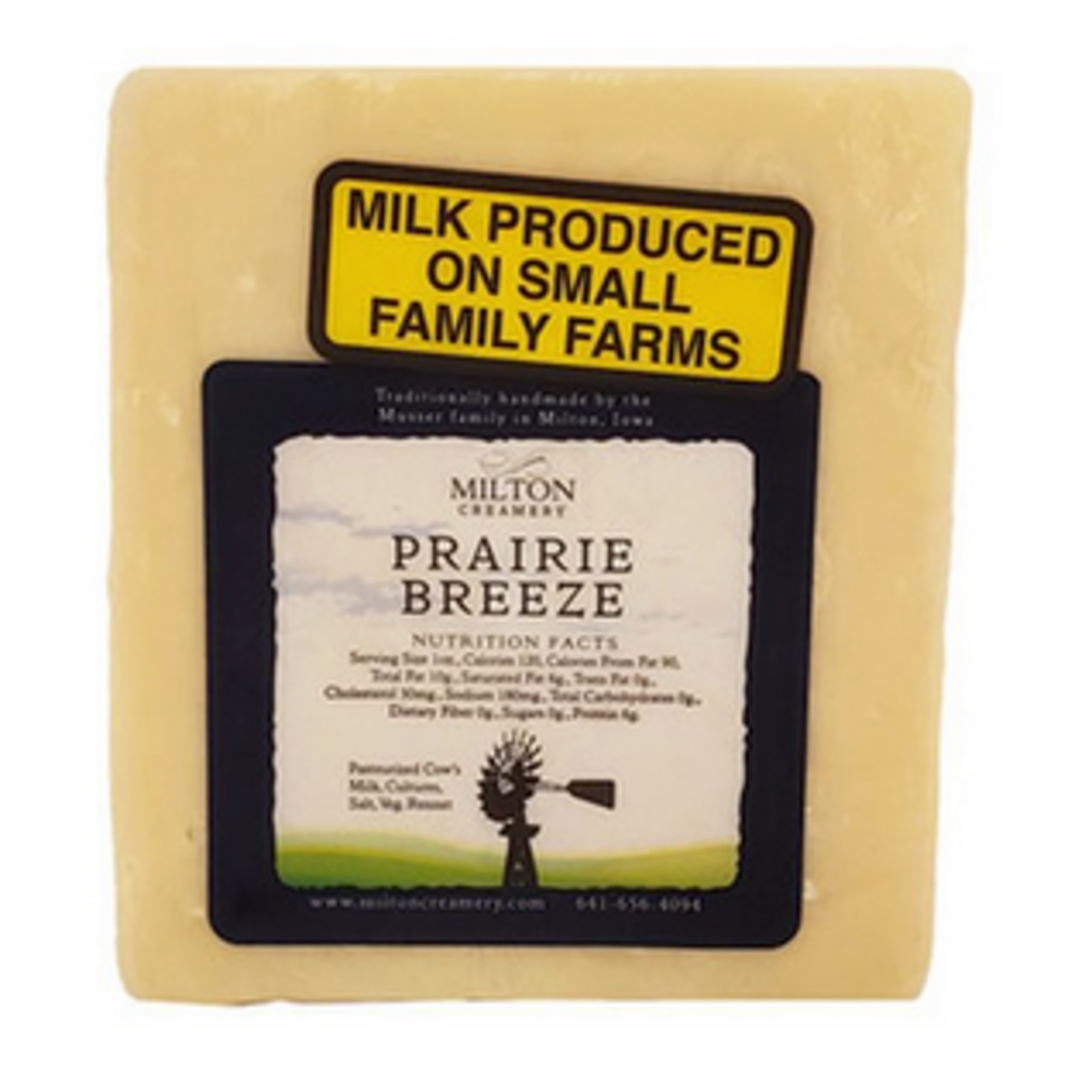 Milton Creamery Prarie Breezr Cheddar Made with Cow’s Milk from small Family Farms, 5.5-6.5 oz