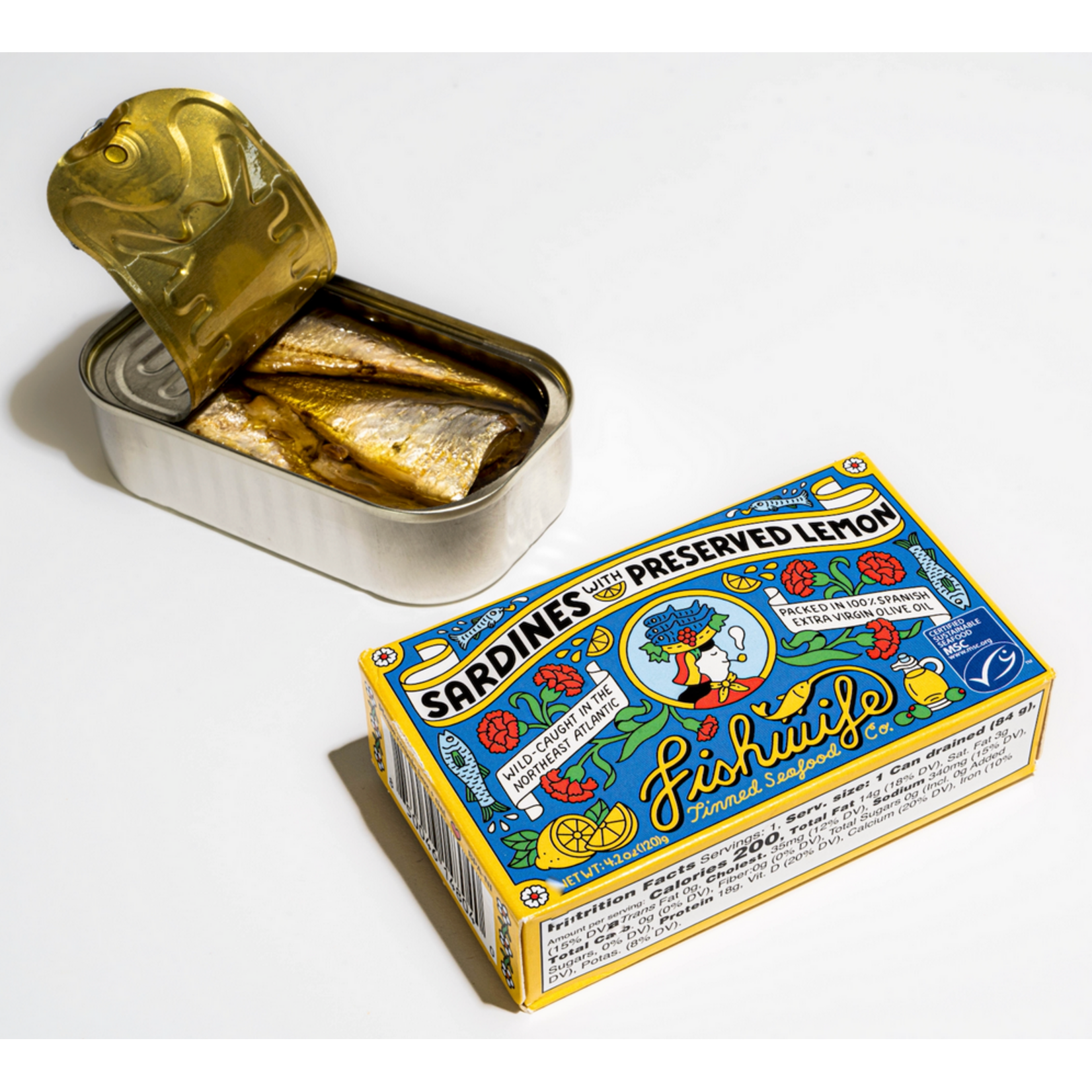 Fishwife Sardines with Preserved Lemon in Spanish Olive Oil 4.2oz