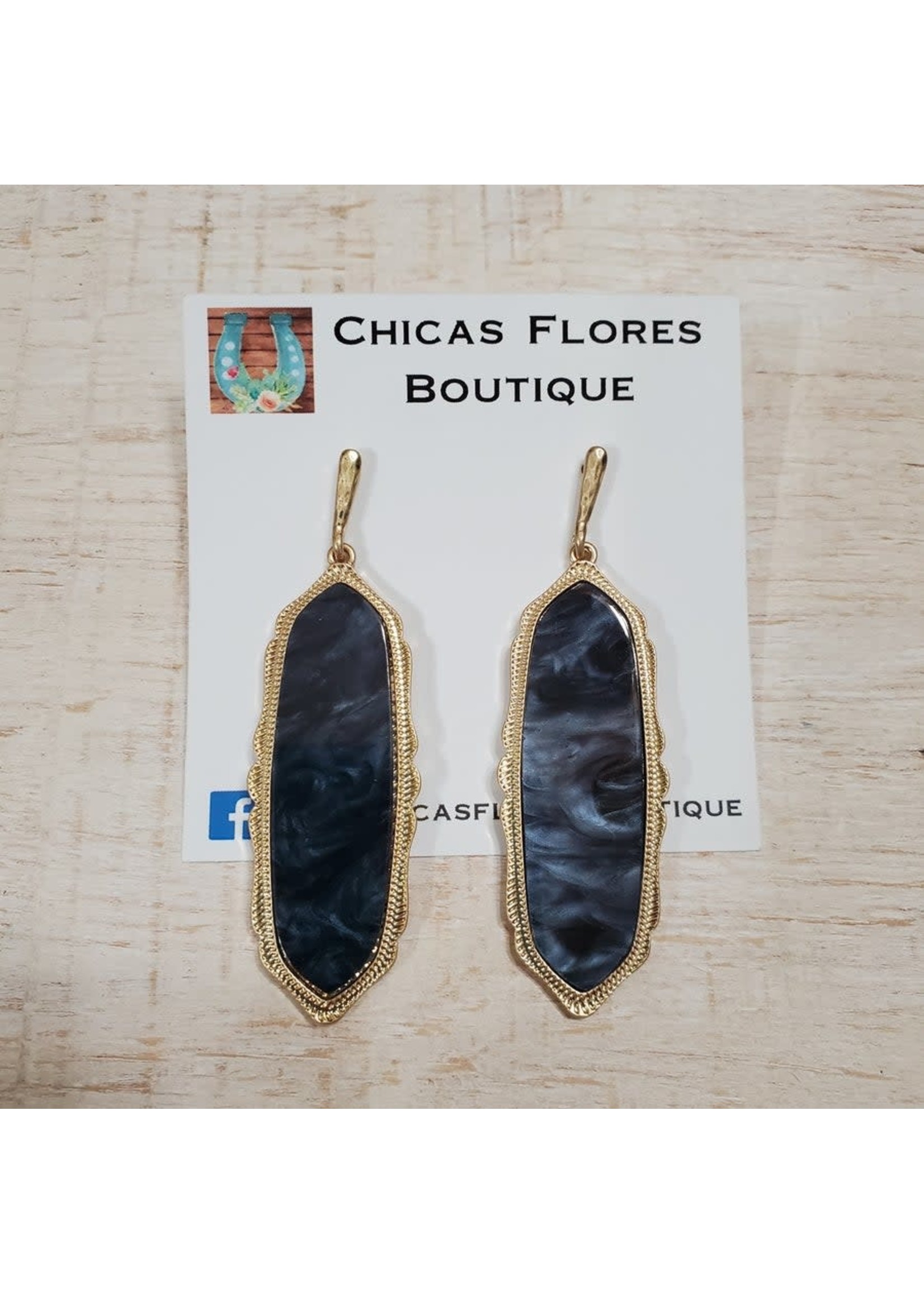 Black Oval Earrings