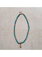 Turquoise Candy Bead Necklace with Seashell