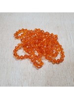 Orange Clear Long Beaded Necklace