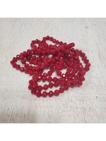 Crimson Red Long Beaded Necklace