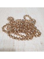 Clear Tan Long Beaded Necklace