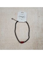 Navajo Pearl Choker with Red Accent