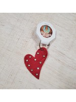 Red Heart Leather Keychain