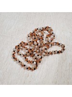 Beige/Tan Mini Bead 30 inch Necklace