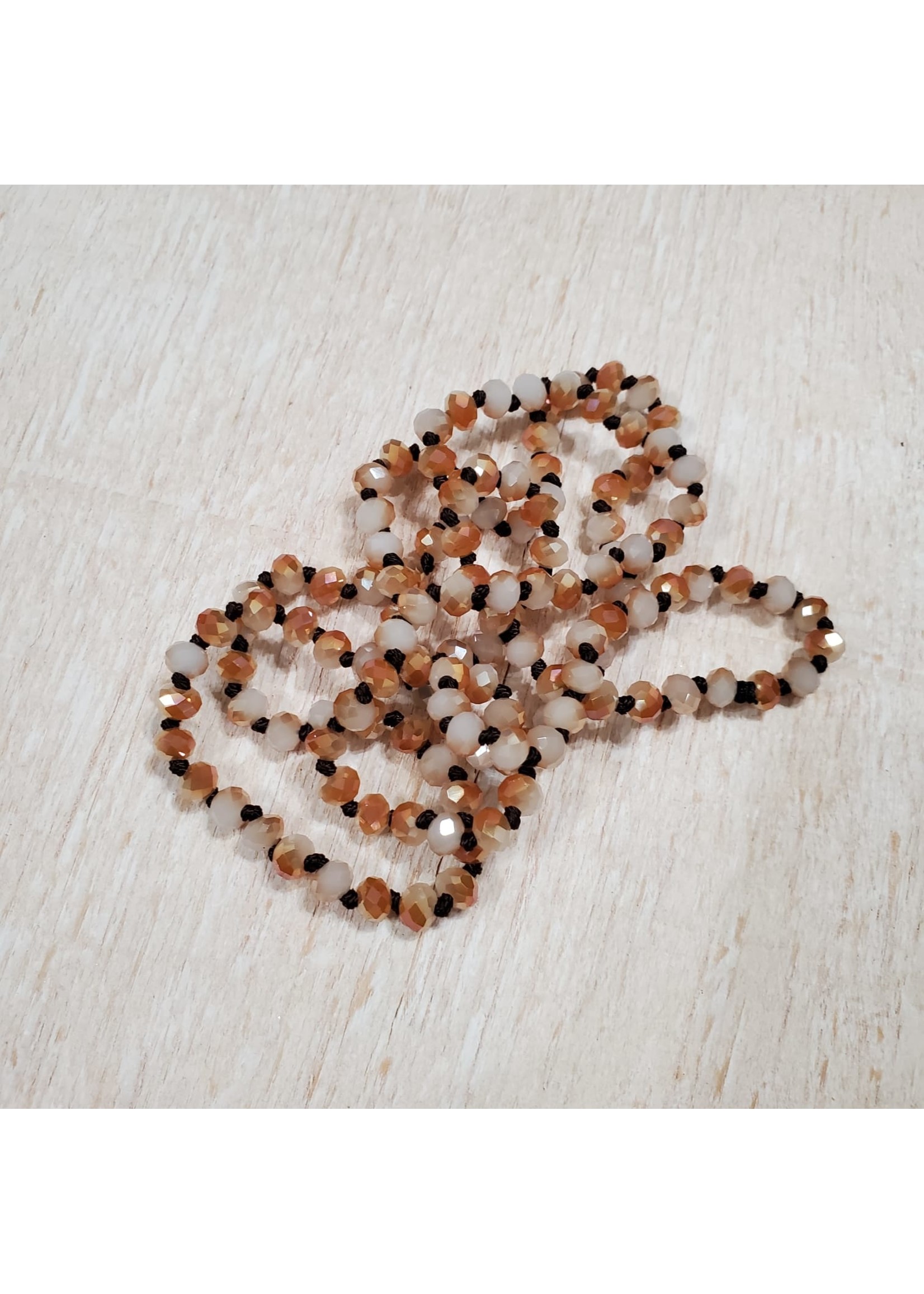 Beige/Tan Mini Bead 30 inch Necklace