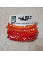 Orange Bead Bracelet Stack