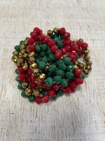 Red/Green/Bronze Long Beaded Necklace