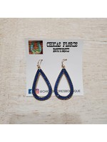 Blue Teardrop Bead Earrings