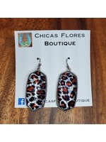 Leopard Glitter Hex Earrings