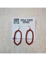 Red Hex Bead Earrings