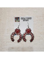 Red Squash Blossom Earrings