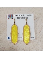 Yellow Oval Earrings