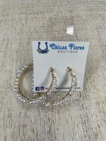 Pearl Medium Hoop Earrings