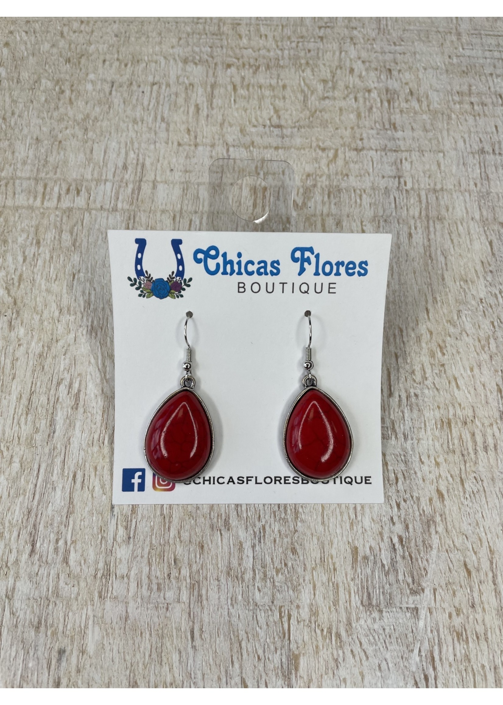 Red Teardrop Earrings