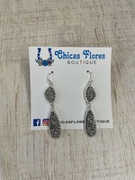 Silver Druzy Dangle Earrings