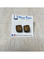 Leopard Studs w/Black Trim