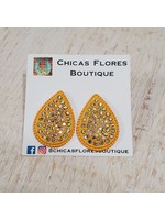 Mustard Yellow Teardrop Studs