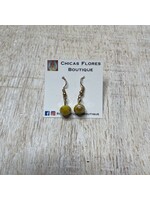 Mustard Yellow Bead Earrings