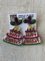 Happy Birthday Bead Earrings