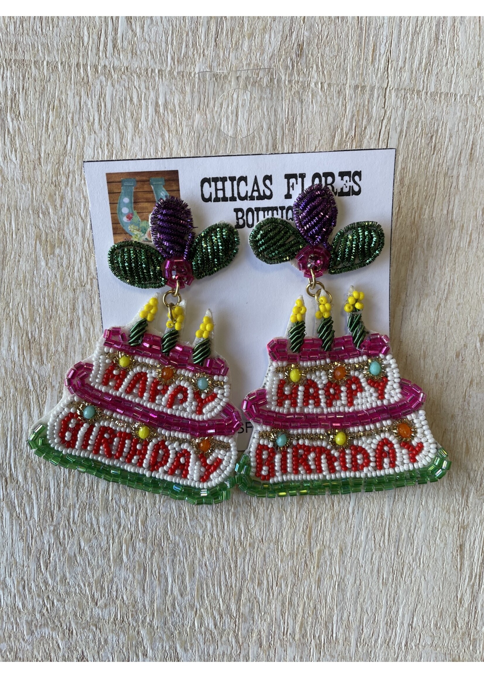 Happy Birthday Bead Earrings