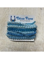 Sky Blue Bead Bracelet Stack