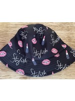 Stylish Lipstick and Kisses print Bucket Hat