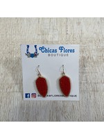 Red Arrow Head Earrings