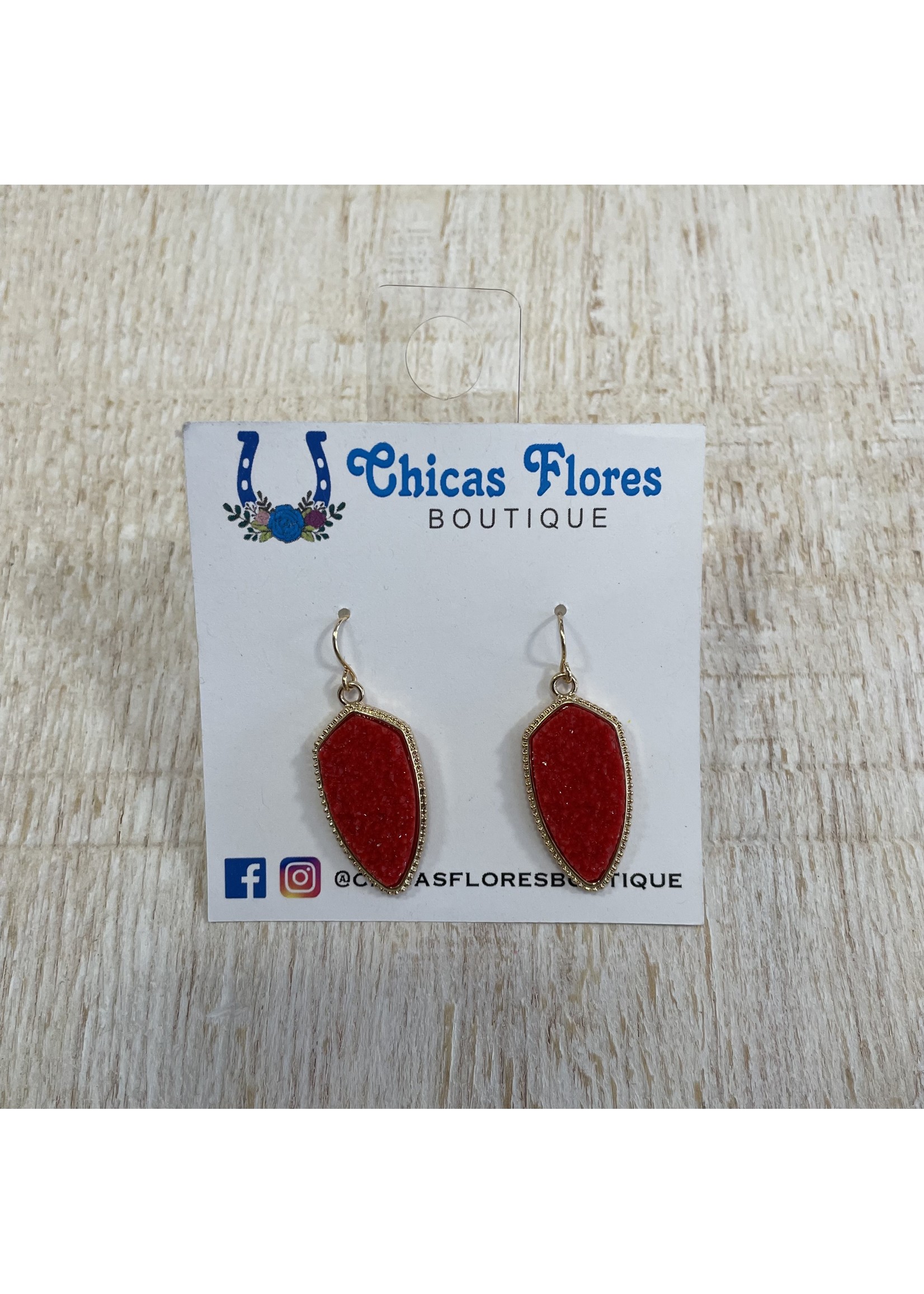 Red Arrow Head Earrings