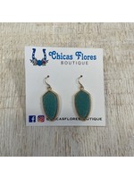 Teal Arrow Head Earrings