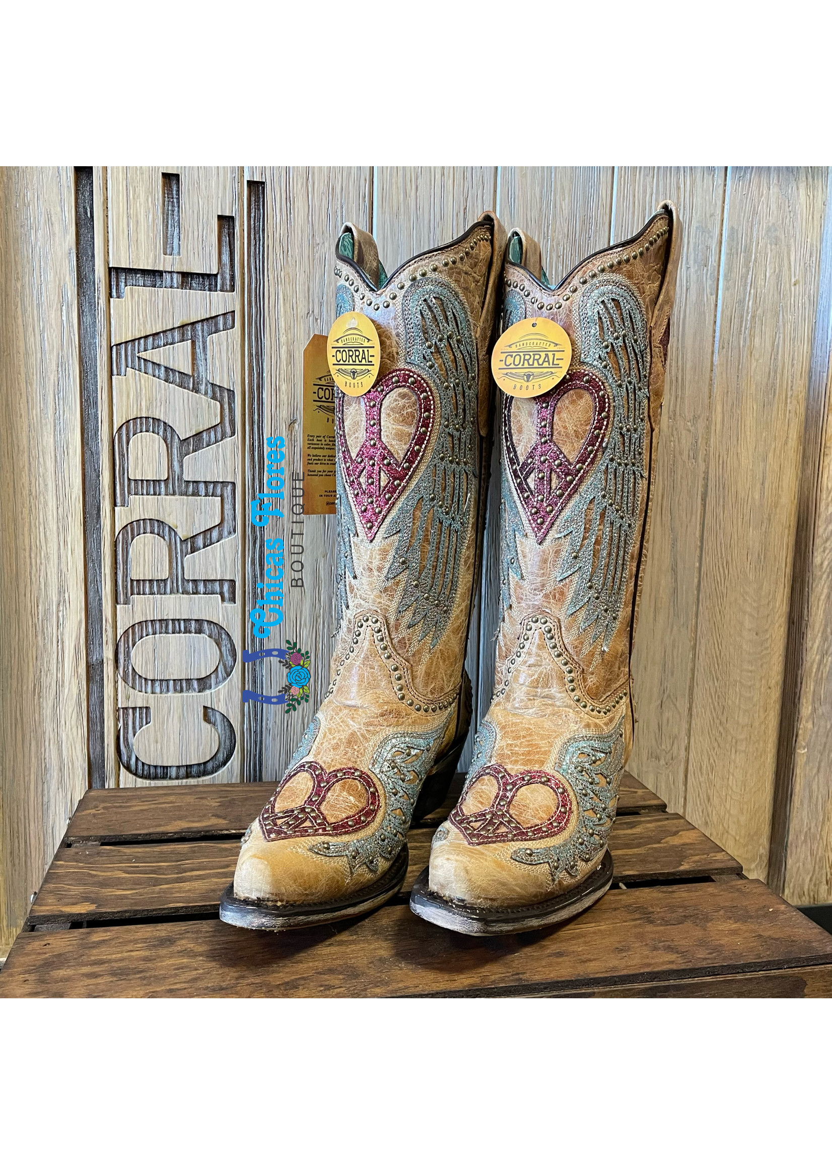 Corral heart sales wing boots