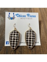 Black & White Buffalo Plaid Arrowhead Earrings