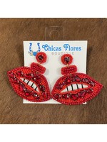 Red Lip Earrings