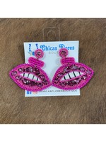 Fuchsia Lip Earrings