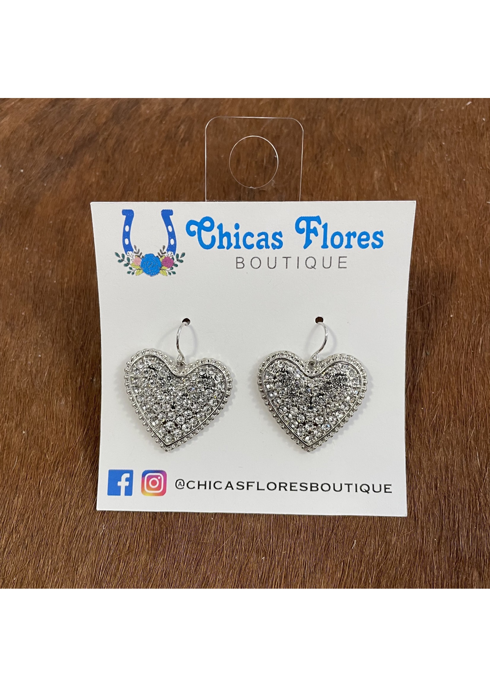 Silver Rhinestone Hearts