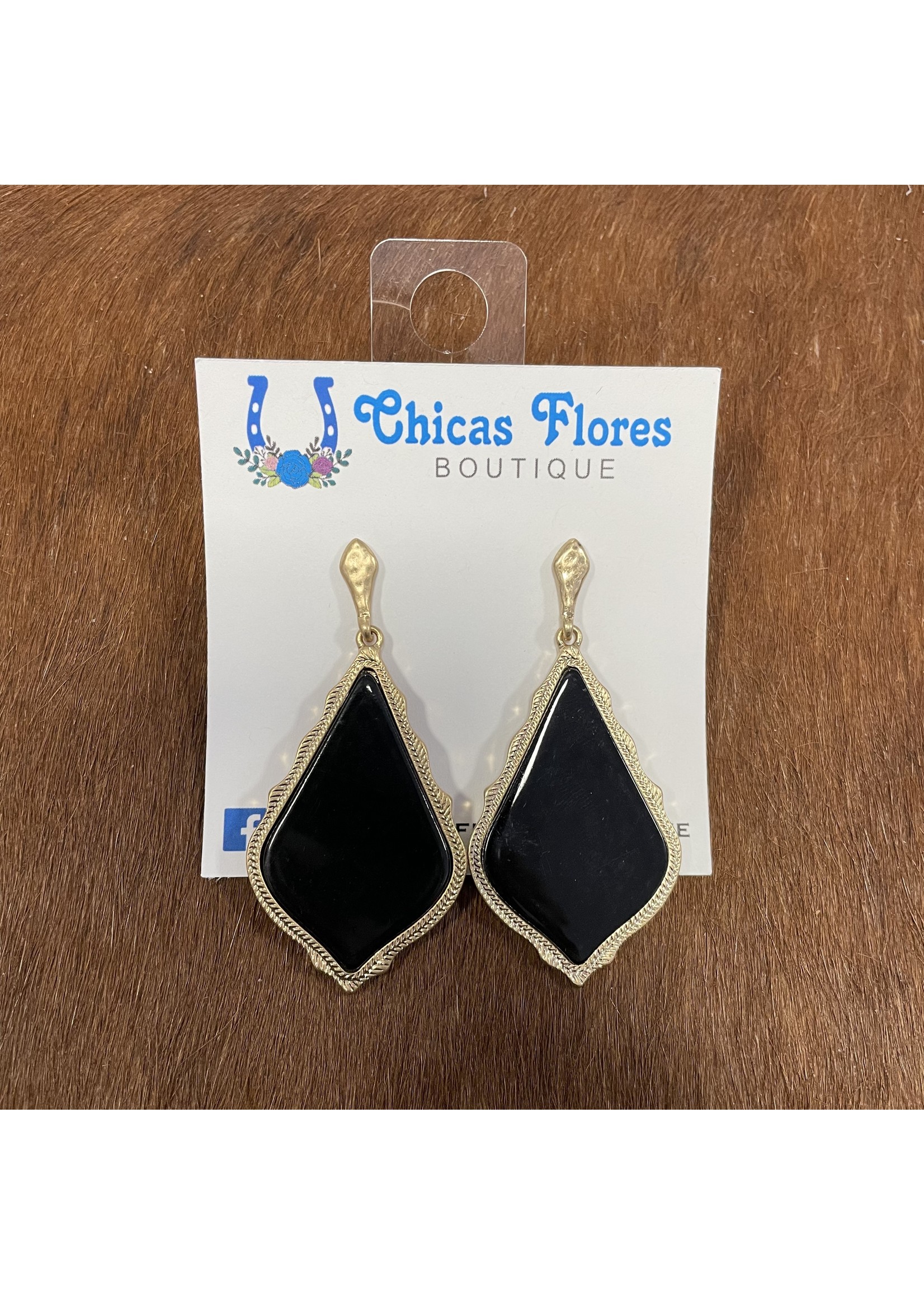 Black Teardrop Earrings