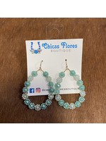 Turquoise Floral Bead Earrings