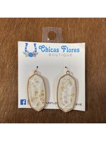 White Golden Earrings