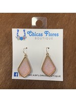 Pink Glitter Teardrop Earrings