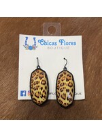 Leopard Black Trim Earrings