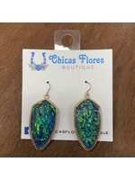 Blue Opal Petal Earrings