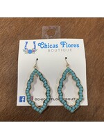 Aqua Bead Cloud Earrings