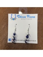 Blue and Silver Bead Earrings