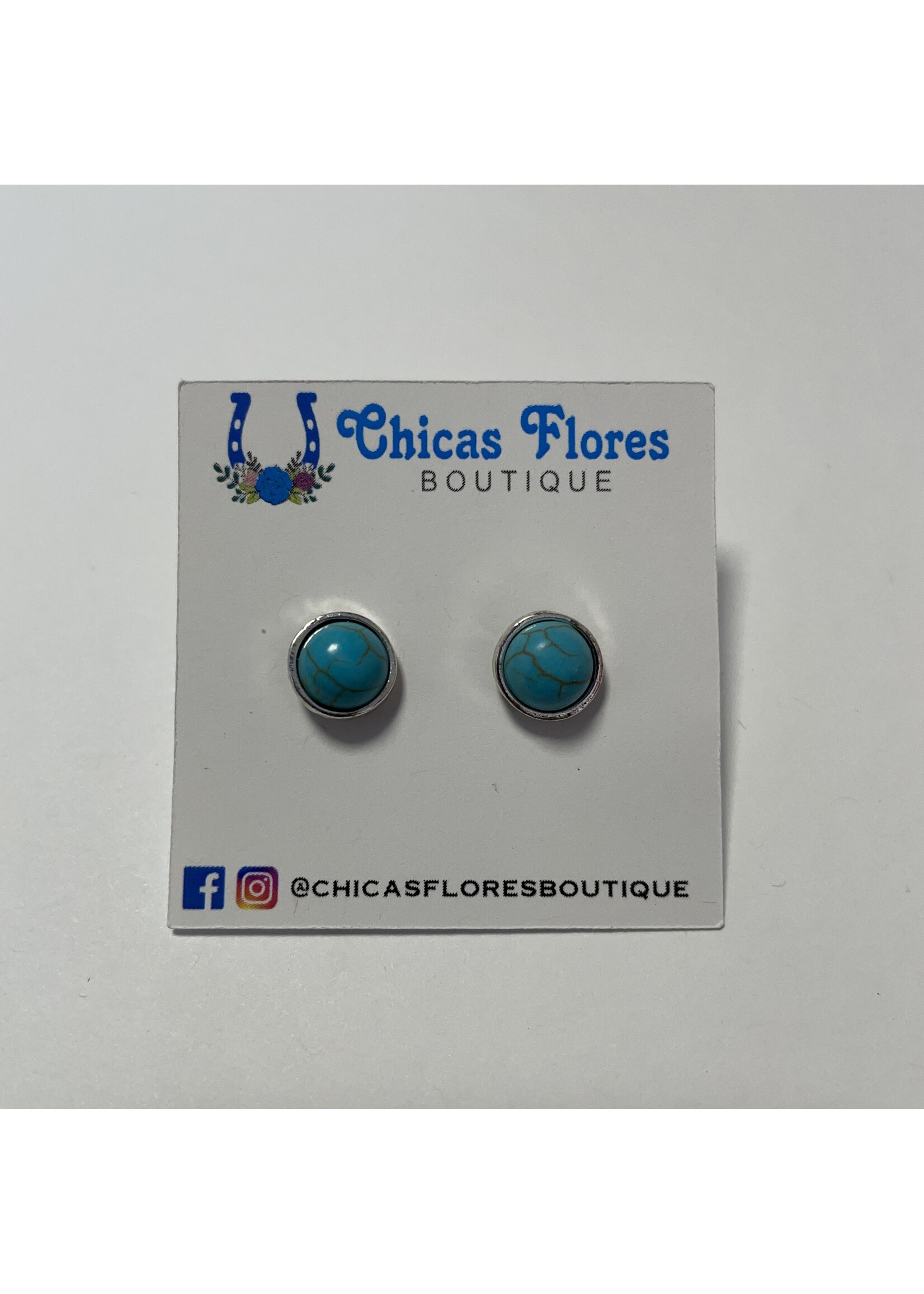 Mini Round Turquoise Studs