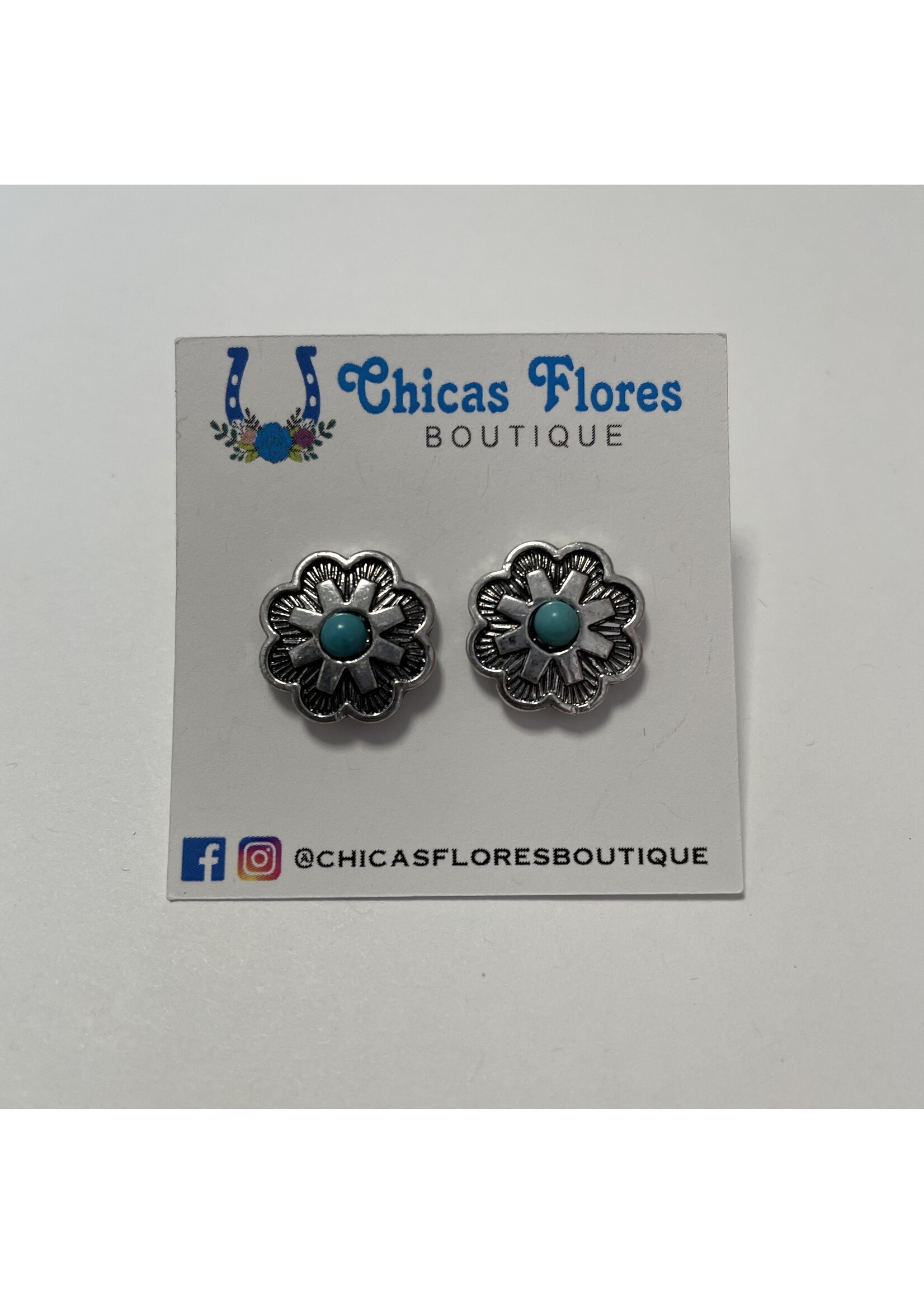 Silver Flower Studs