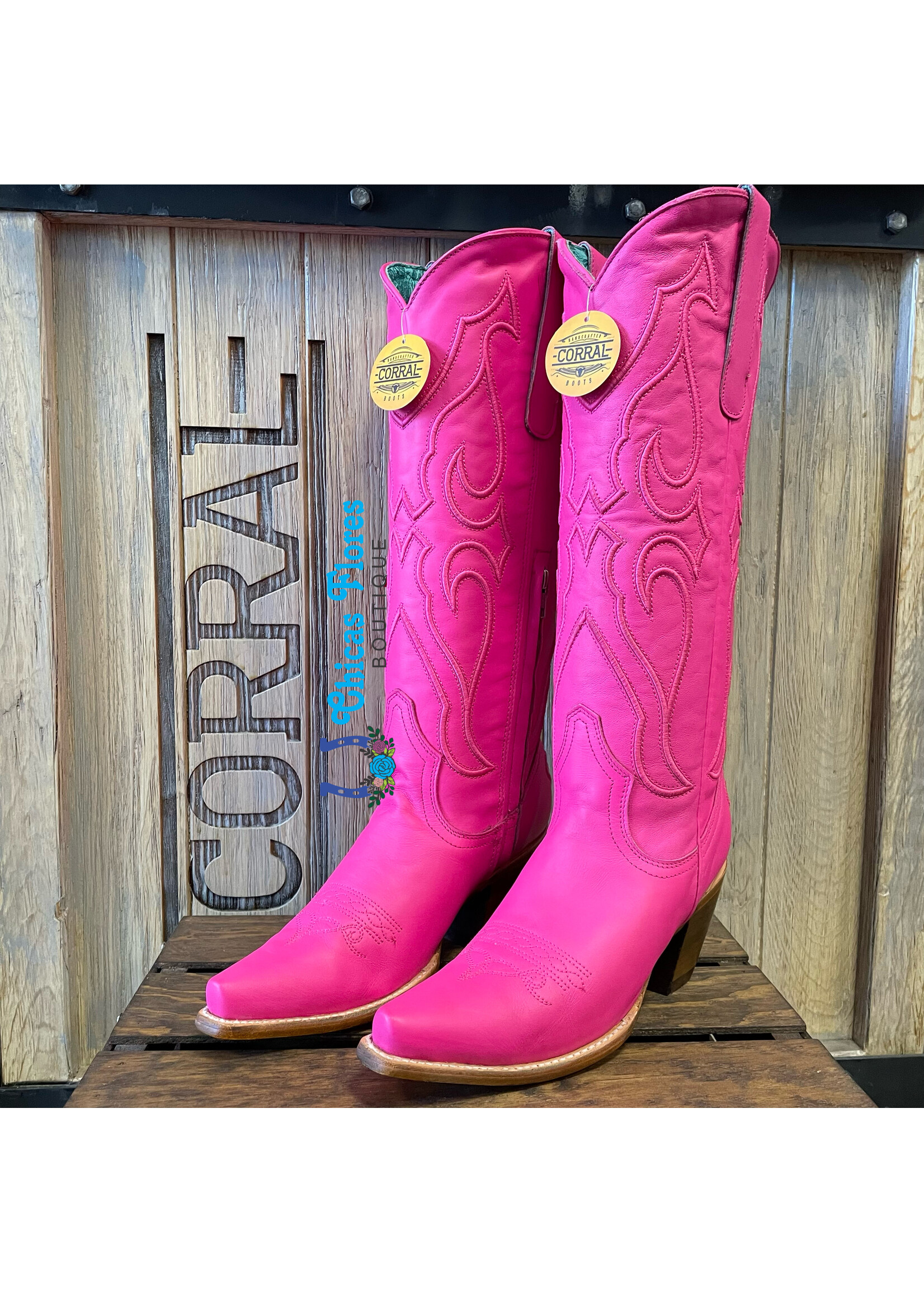 Ladies Fuchsia Tall Top Boots