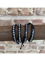 Katie Soleil Silver/Black Wrap Bracelet