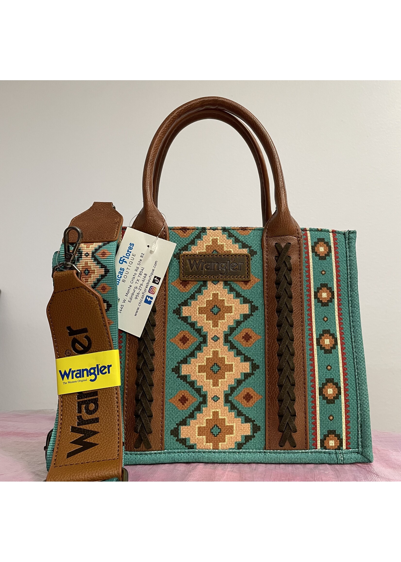 Wrangler Small Tote/Crossbody-Turquoise